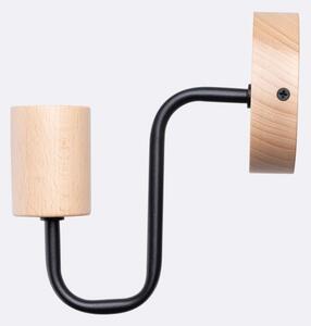 Lampă de perete Sollux SL.1668 TIMBO 1xE27/15W/230V negru/bej/fag