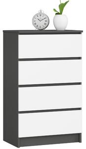 Comodă cu sertare Keanu K60 4SZ (grafit + alb). Promo -22%. 1152083