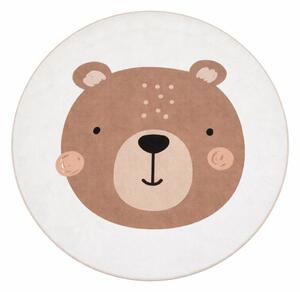 Covor pentru copii maro/crem lavabil ø150 cm Teddy Bear – Mila Home