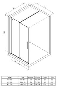 Deante Prizma perete cabină de duș walk-in 90 cm alb mat/sticla transparentă KTJ_A39R