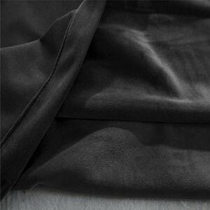 Draperie Catifea culoare Negru croita cu rejansa pentru sina sau galerie, carlige sina by SeReDesign