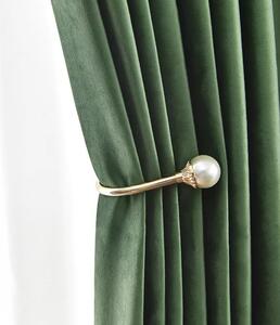Draperie Catifea culoare Verde Militar Inchis, croita cu rejansa pentru sina sau galerie, carlige sina by SeReDesign