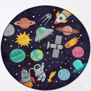Covor de joacă pentru copii albastru închis lavabil ø150 cm Into The Space – Mila Home