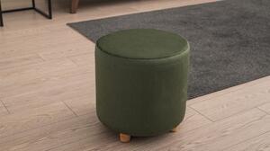 Taburet Begon, verde, material textil/bumbac, 40x40x40 cm