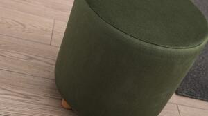 Taburet Begon, verde, material textil/bumbac, 40x40x40 cm