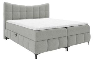 Pat boxspring LitteraBoxspring, Single, Gri deschis, 120x200, Tapiterie, Somiera patSomiera pat, 12x21x12cm