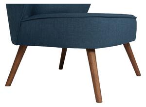Fotoliu Bienville, albastru, lemn/material textil, 80x72x77 cm