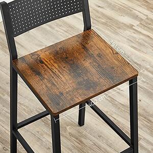 Scaun de bar, Vasagle, Negru , 43.1x50.7x97.2 cm