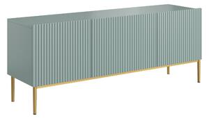 Comodă TV Nicole 150 cm - MDF salvie / picioare aurii