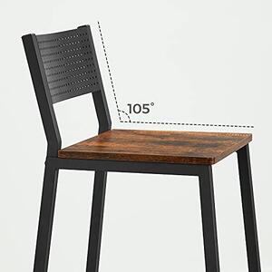 Scaun de bar, Vasagle, Negru , 43.1x50.7x97.2 cm