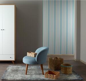 Taburet Nice, albastru deschis, stofa/lemn, 60x67x66 cm