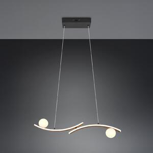 Trio Lighting Lampă suspendată LED Napoli, negru mat, lungime 82 cm, metal, reglabil, Negru, Camera de zi / sufragerie, Metal, Modern