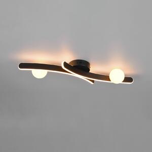 Trio Lighting Plafonieră LED Napoli, negru mat, lungime 70 cm, metal, reglabil, Negru, Camera de zi / sufragerie, Metal, Modern