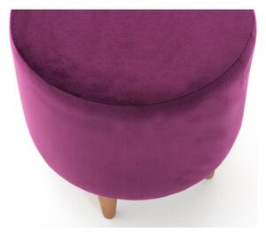 Taburet Liza, roz, lemn/material textil, 40x40x42 cm