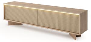 Comodă TV cu iluminare LED Semi, cappuccino/bolivar natural (204 cm)