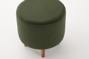 Taburet Liza, verde, lemn/material textil, 40x40x42 cm