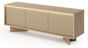 Comodă TV cu iluminare LED Semi, cappuccino/bolivar natural (154 cm)