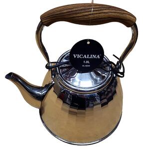 Ibric Ceai VL-9344 Vicalina ARGINTIU 1.0L cu Maner Lemn