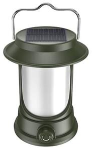 Lampa Solara Retro Camping LY17 Verde cu Maner Reincarcabila