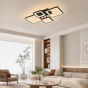 Plafoniera LED ERSTE Ambient 70W Negru Mat Dimabilă 3CCT 3850lm, Corp Iluminat Industrial Chic Modern pentru Living, Design Geometric Eficient