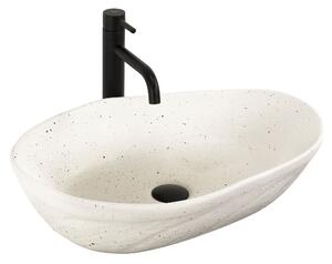 Lavoar de blat Rea Emilia Grid, 560×380×135 mm, ecru mat - imitație piatră, REA-U3509