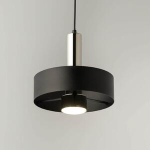 SIGMA Lampă suspendată Rif Lux, negru/argintiu, Ø 25 cm, oțel, reglabil, Negru, Camera de zi / sufragerie, Metal, Modern