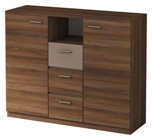 Comoda EFFECT, stejar columbia/gri, PAL, 130x42x105 cm