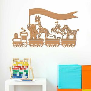 DUBLEZ | Autocolant perete pentru copii - Animăluțe în tren