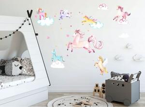 Autocolant decorativ de perete Unicorni de basm 60 x 120 cm
