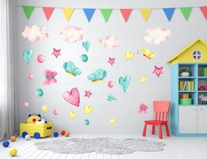 Autocolant de perete pentru copii Fata Cu Baloane 60 x 120 cm