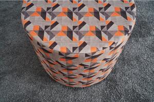 Taburet Bade, multicolor, bumbac/material textil, 40x40x40 cm