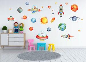 Autocolant colorat pentru copii, cu motiv spațial 60 x 120 cm