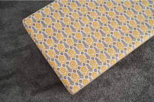Taburet Bianca, gri/galben, bumbac/material textil, 80x40x40 cm