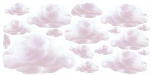 Autocolant drăguț de perete pentru copii Nori roz 80 x 160 cm