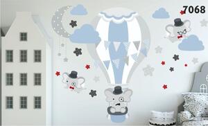 Autocolant de calitate de perete, pentru copii, Elefanţi Zburători 80 x 160 cm