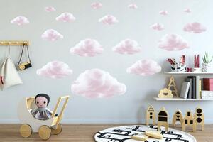 Autocolant drăguț de perete pentru copii Nori roz 80 x 160 cm