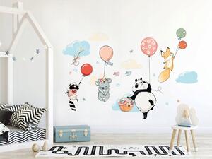 Autocolant de perete pentru copii cu motiv vesel de animale zburătoare 51 x 22 cm