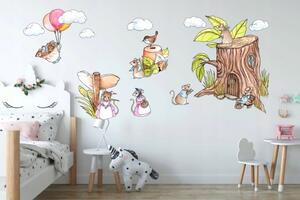 Autocolant de perete adorabil pentru copii - familia șoarecilor 60 x 120 cm 60 x 120 cm