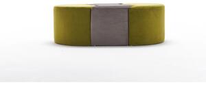 Set 3 taburete Alya, verde/gri, stofa catifelata, 120x80x40 cm