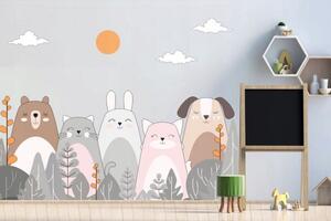 Autocolant de perete cu un motiv de animale drăguțe 80 x 160 cm