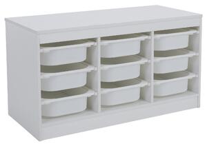 KONDELA Organizator cu cutii de depozitare, alb, TRIMAL
