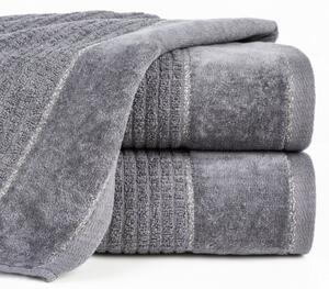Prosop de bumbac GLORY în culoare gri închis, cu margine velur și fir lucios Breite: 50 cm | Länge: 90 cm