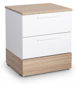 Noptiera Adore Base, 2 sertare, Alb, 45x52x40 cm