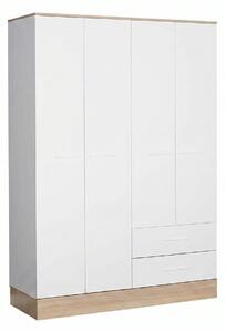 Dulap Haine Adore Base, 4 usi, 2 sertare, Alb, 137x198x52 cm