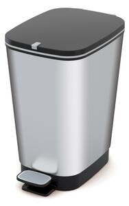 Coș de gunoi argintiu cu pedală din plastic 25 l Chic Bin – KIS