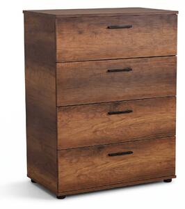 Comoda Adore Trendline, 4 sertare, Alb - Nuc, 73x96x44 cm