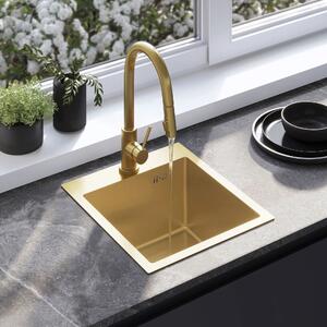 Rea Leo, chiuvetă din oțel cu 1 compartiment 400x450x185 mm, auriu mat, ZLE-06001