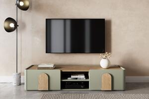 Comodă TV Amilio 170 cm - eucalipt / stejar baltic dune / mânere stejar natural