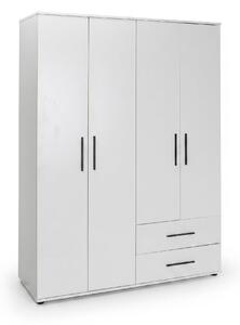Dulap Haine Adore White, 4 usi si 2 sertare, Alb, 137x187x52 cm