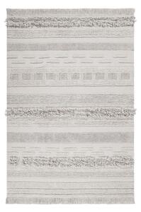 Covor gri deschis/crem lavabil/țesut manual din bumbac 140x200 cm Air Natural – Lorena Canals